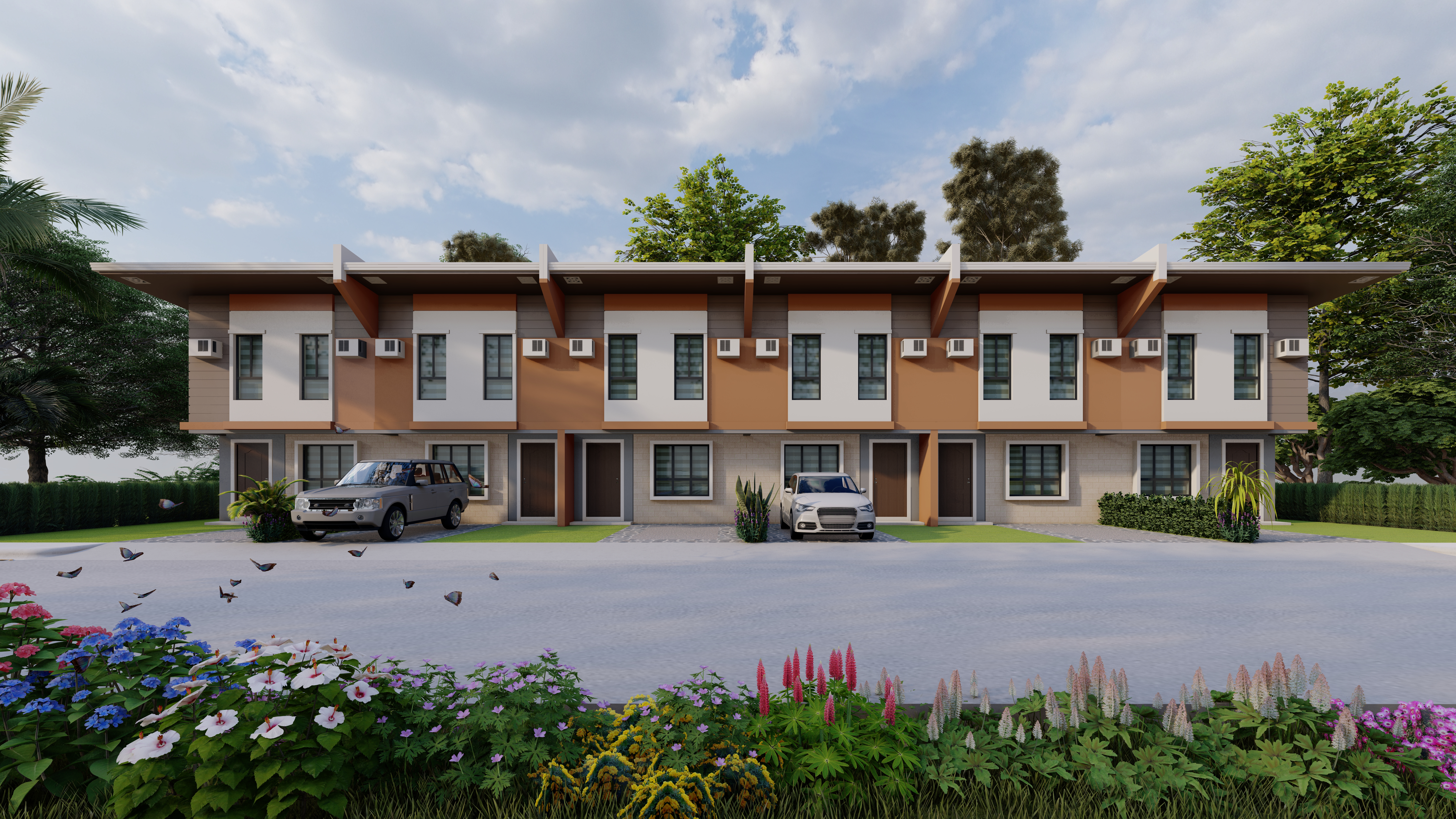Front view of the Estella townhouse collection