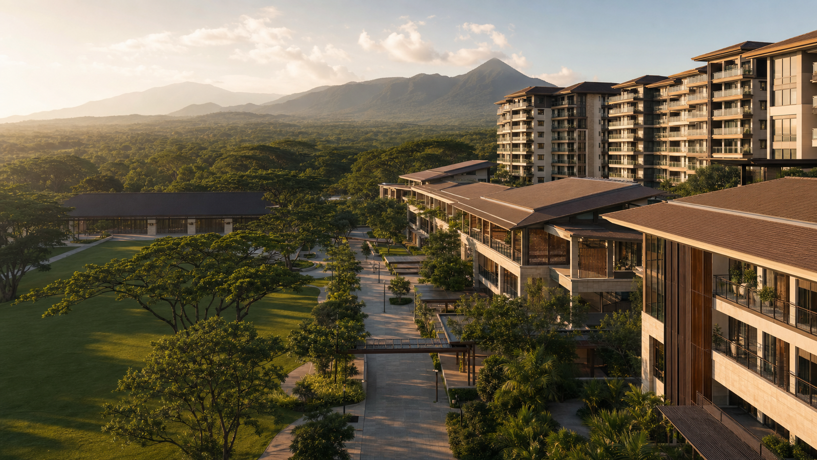 Vision of an integrated school and condominium district at Paseo de Lipa