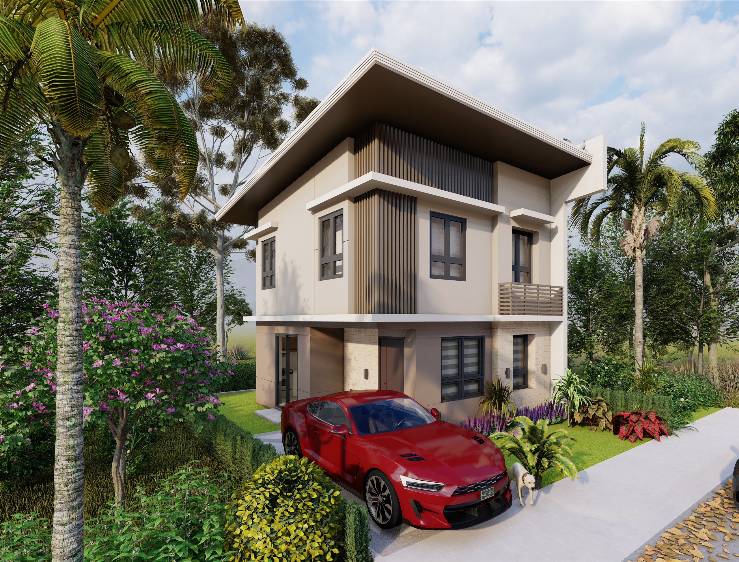 A contemporary Paseo de Lipa residence surrounded by tropical planting